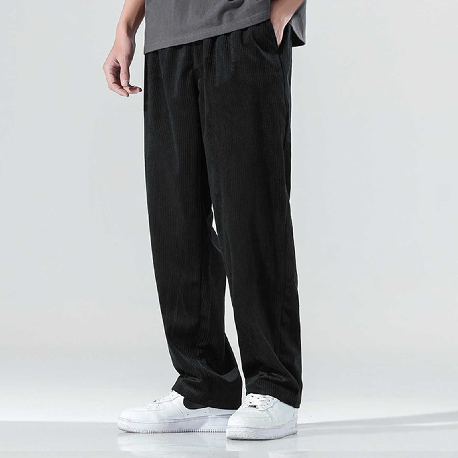 thumbnail image 2 of Pantalones informales de pana para hombre, primavera/otoño - Lisos, rectos y holgados - Para el día a día/trabajo (M-XXXXL), 2 of 5